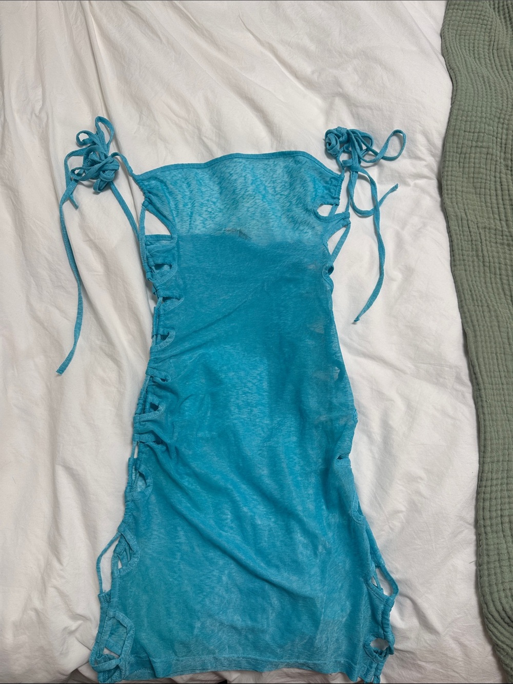 Turquoise Tie Swim coverup